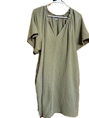 Old Navy Short Sleeve Sage Green Midi Dress - Size XL